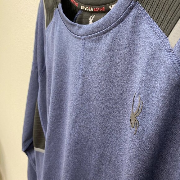 Spyder Active Midweight Blue Long Sleeve Baselayer T Shirt 1437823 Mens size XL - Picture 3 of 4